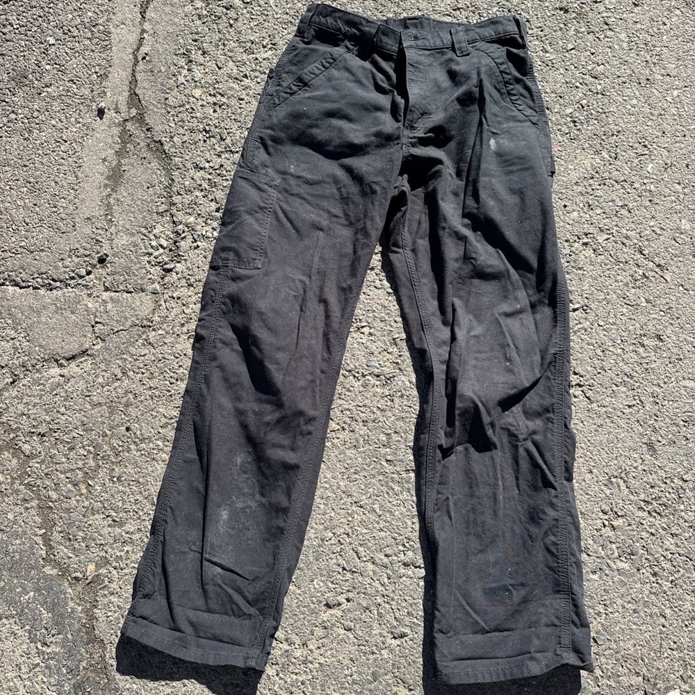 Carhartt‎ Pants Men 31x32 Black Carpenter Loose Rugged Workwear B151 Tag 33x32